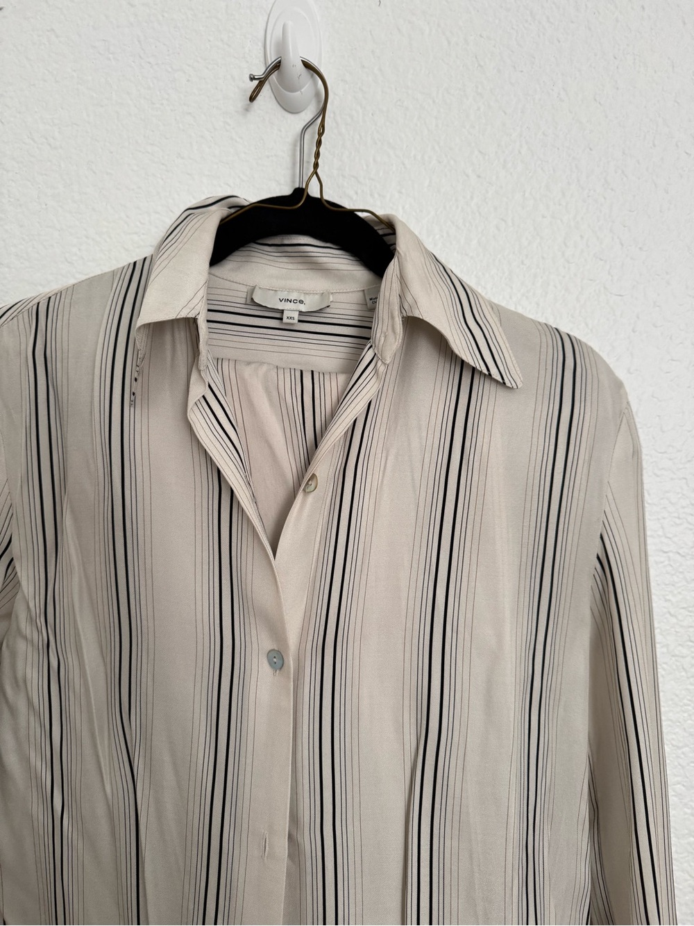 Vince button down striped shirt and pant set